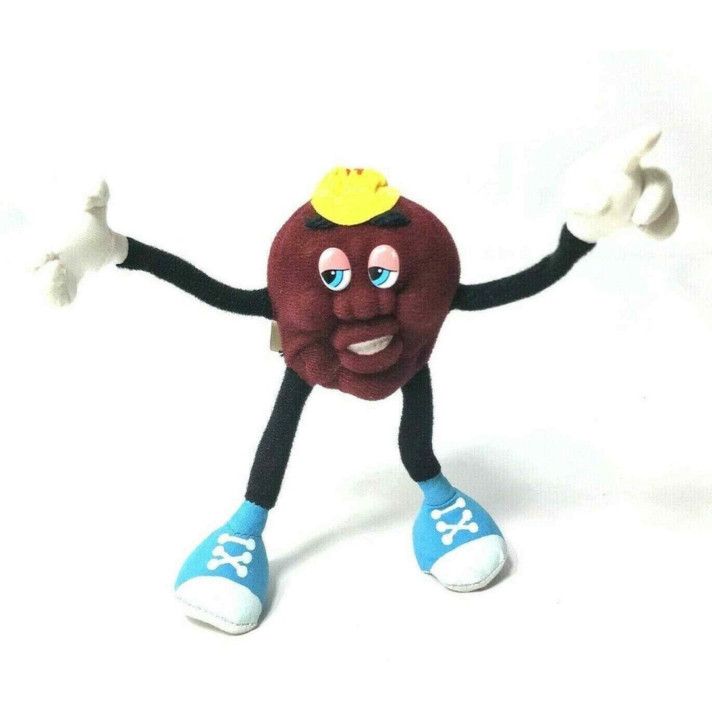 1988‎ Applause Hardees California Raisin Bendable Plush Stuffed Toy Vintage
